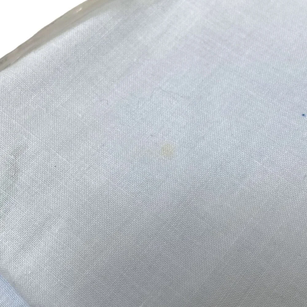 CANNON Full Fitted Sheet White Floral New Vintage No Iron Percale Cotton Blend